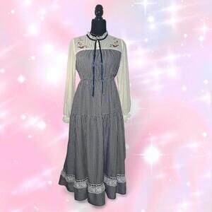 Y2K 2000s Axes Femme Blue Gingham Strawberry Dress